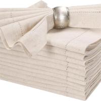 12 piezas de servilletas de lino, servilletas de lino con dobladillo, servilletas de lino para cena, servilletas de tela lavables de lino - details 0