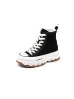 Zapatillas de Lona Plateada para Mujer Suela Gruesa, Altura de 8 cm, Estilo Deportivo Casual de Verano 2025 - details 0