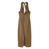 PB&ZA2025 Verano Nuevas Llegadas Vestido Largo Holgado Sin Mangas con Cuello Halter con Cordones y Hebilla para Mujer - details 2