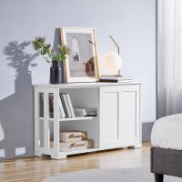 Aparador Buffet Cocina Aparador para Salon con Puerta Corredera Vitrinas de Estrecho para Salón Sala de Estar 106x33x63cm Blanco - details 8