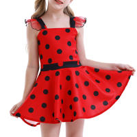 Vestido corto de dibujos animados para niños, traje con estampado de lunares, línea A, fiesta de Halloween, Cosplay de Noche - details 5