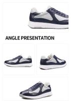 Los zapatos de lujo del monopatín de los hombres, el cordón de cuero de vaca de la malla del estilo deportivo suben los zapatos ocasionales - details 3
