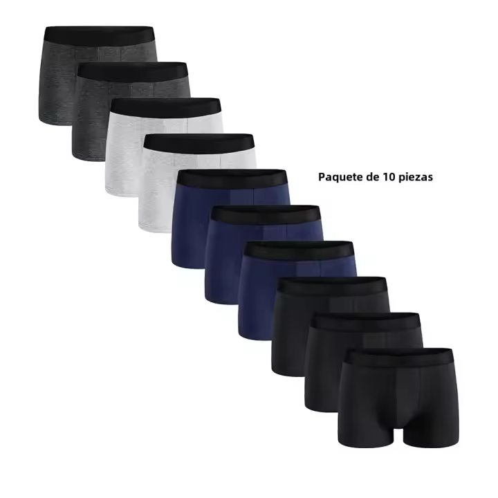 famgem Pack De 10 Ropa Interior Para Hombre Sólida Marca Boxer Y Boxers De Lujo Conjunto De Shorts Y Calzoncillos Kit De Calcetines - 1