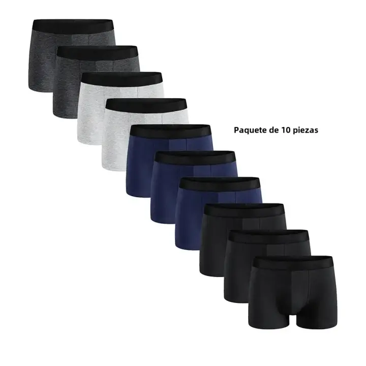 famgem Pack De 10 Ropa Interior Para Hombre Sólida Marca Boxer Y Boxers De Lujo Conjunto De Shorts Y Calzoncillos Kit De Calcetines - 1