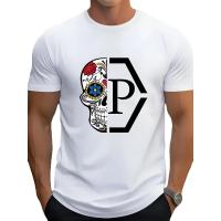 Camiseta de Manga Corta para Hombre Estampado Geométrico de Calavera Ajuste Regular - details 2