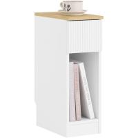 Mesa de Noche Blanca Ancho 35 Estantería y Cajón para Dormitorio y Sala de Estar Altura de 60cm - details 0