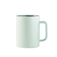 Color contrastante ins viento taza de cerámica nórdica, tapa simple con y cuchara taza de agua creativa para el hogar taza de café - details 6