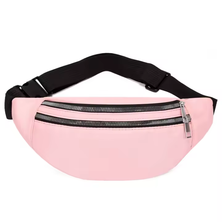 Bolsa de Cintura Impermeable Cinturón Ajustable Bolsillos con Cremallera Elegante Casual - 1