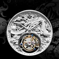 Reloj Mecánico de Tourbillon Premium Aesop Auténtico Dial de Dragón de Zafiro para Hombres - details 10