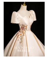 Elegante Vestido de Satén Francés para Mujeres Ideal para Bodas, Reuniones Anuales, Actuaciones de Arte Moda de Alta Sensación - details 4