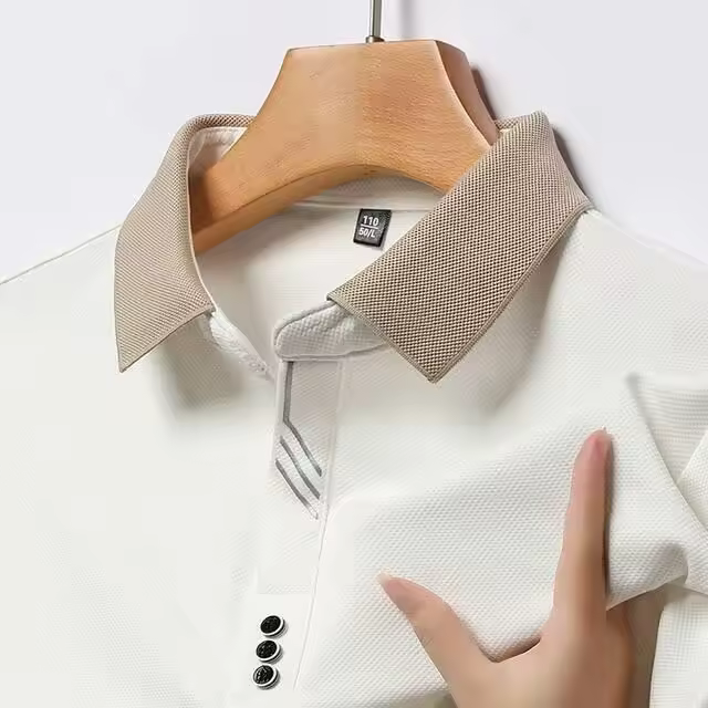 Nueva camisa Polo de manga larga para hombre, ropa deportiva informal de negocios, moda clásica de Color sólido, Top básico con cuello en V de marca para hombre - 1