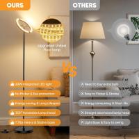 Lámpara de Pie LED Regulable, Lampara de Pie Salon con Distancia & Táctil, 4 Temperaturas de Color, 1300LM, Lámpara de Lectura Moderna para Salón, Dormitorio y Oficina, 20W, Negra - details 21