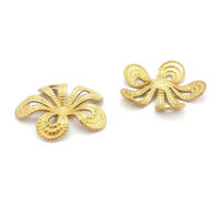 Tapas de cuentas de flores de latón de color no chapado, suministros de joyería Diy de alta calidad, collar, pendientes, accesorios para mujer - details 10