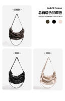 Bolso Cruzado de Gran Capacidad Diseño Plisado en Forma de Cordón Método de Espalda Múltiple - details 5