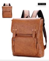 Mochila de Viaje de Ocio para Hombres Resistente al Desgaste, Patrón de Splice, Forro de Dacron, Exterior de Cuero - details 10