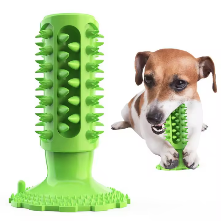 Juguete para perros con ventosa, varilla Molar con sonido, cepillo de dientes para perros resistente a mordeduras, suministros para mascotas - 1