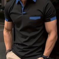 Polo Casual para Hombre 2025 Manga Corta, Botón Deslizante, Moda Sólida Color - details 4