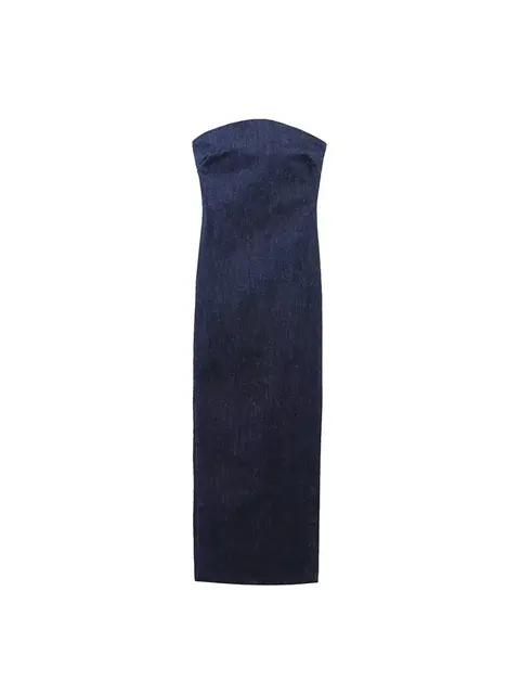 Vestido de mezclilla para mujer Vestido sin espalda para mujer - 1