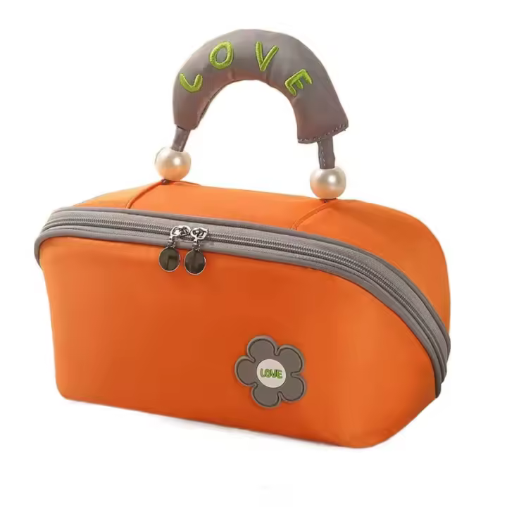 Bolsa de maquillaje portátil de gran capacidad con forma de nube, bolsa de lavado de perlas con doble cremallera, bolsa de almacenamiento a prueba de polvo, neceser de viaje - 1
