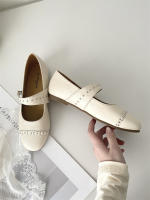 Nuevo nicho retro, cabeza redonda japonesa, zapatos individuales de suela plana, hebilla de una palabra grabada, zapatos individuales Mary Jane - details 24