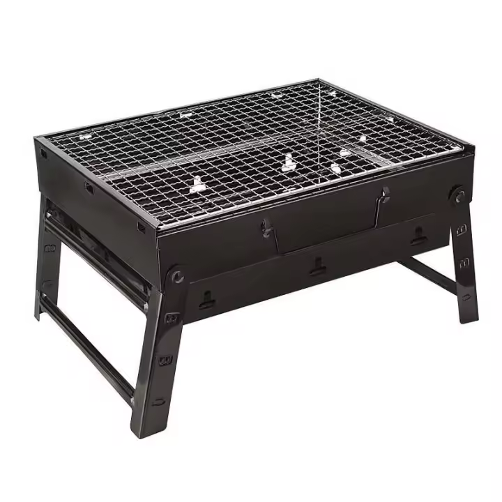 Parrilla de carbón plegable portátil, mesa de barbacoa, acero inoxidable, exterior, cocina al aire libre, camping - 1