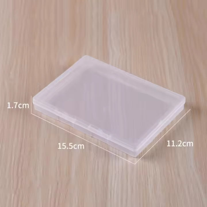 Caja contenedor duradera, caja de almacenamiento transparente de plástico Rectangular, caja contenedor de joyería ecológica, transparente y plana - 1