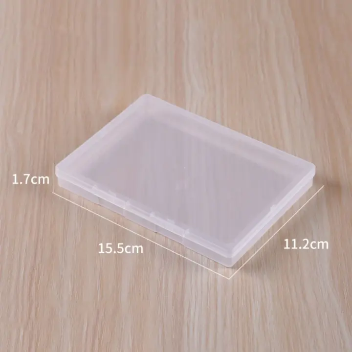 Caja contenedor duradera, caja de almacenamiento transparente de plástico Rectangular, caja contenedor de joyería ecológica, transparente y plana - 1