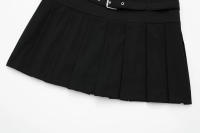 TRAFZA-minifaldas de cintura alta para mujer, faldas de Color liso con decoración de cinturón, estilo Sweetwear, 2023 - details 9