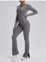 Conjunto deportivo USTADO de 2 UDS Yoga TRE para mujer, sujetador de entrenamiento transpirable Fiess, camiseta corta de manga larga para gimnasio, parte inferior ajustada para acampar - details 10