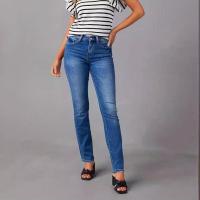 Vaqueros azules de mezclilla para mujer, pantalones de moda 2025, talla mediana, corte recto y ajustado - details 3
