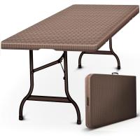 Mesa Plegable Multifuncional 180 x 75 cm Portátil para Terraza, Exterior, Balcón, Picnic - details 0
