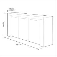 Taburete Moderno de Blanco Armario Auxiliar de Comedor Medidas 144cm x 42cm x 80cm - details 2