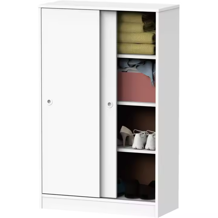 MUEBLES PITARCH. |   Armario Auxiliar Multiusos bajo Puertas Correderas para Limpieza, cocinas, galerías, despachos 120x74x33cm (Alto x Ancho x Fondo), Blanco, Colección Tibet - 1