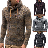 Sudadera con capucha de cuello alto para hombre, suéter extragrande, ropa de otoño invierno 2024 - details 0