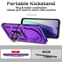 Funda para teléfono móvil con soporte de anillo, protección de lente de cámara con tapa deslizante antigolpes, TPU + PC, compatible con Xiaomi Redmi 14C. - details 1