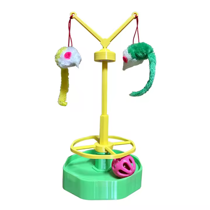 Juguete para gato, ratón, poste para gato, campana de juguete, bola giratoria para gato, bola de pista, artefacto divertido para gato, juguete para gato, bola de burla para gato - 1