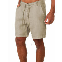 Pantalones Cortos de Lino para Hombres 2023 Color Sólido, Transpirable, Estilo Callejero de Fitness S-3XL - details 2