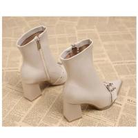 Botines De Tacón Para Mujer, Botines Clásicos De Diario Con Puntera Estrecha Y Cremallera Lateral, - details 24
