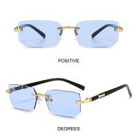 Gafas de sol cuadradas pequeñas, rectangulares, sin marco, para hombres y mujeres, populares, a la moda, para vistas de verano - details 17