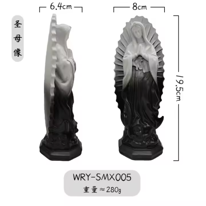 Estatua de la Virgen de Guadalupe Adorno Religioso de Resina para Decoración del Hogar - 1