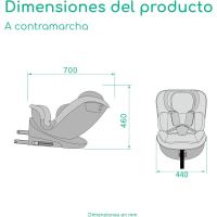 Silla Coche 360, 0-12 años, 40-150 cm, Silla Coche, Instalación Pata Apoyo, Giro 360, 8 Posiciones Reclinación, 12 Posiciones Reposacabezas, Full Black - details 34