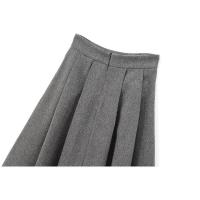 Falda A-line de Cintura Media para Mujer Pliegues Cinturadas Elegantes para Oficina - details 6