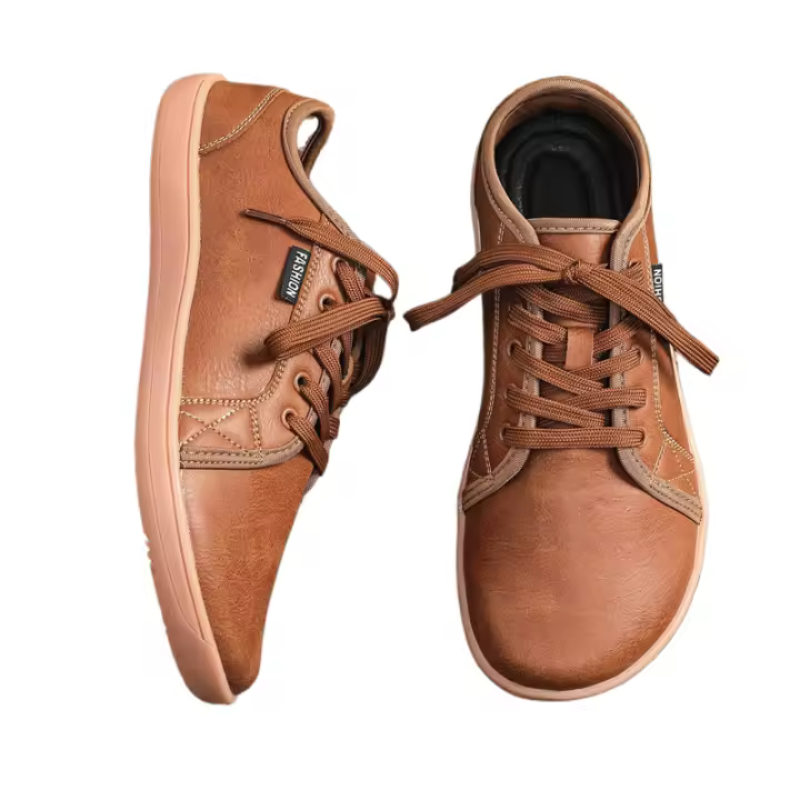 Zapatos minimalistas de marca para hombre, calzado de punta ancha, zapatos de gota cero, zapatillas informales de cuero Unisex, zapatos ligeros para caminar - 1