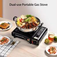Encendido automático de alta potencia, resistente al viento, ahorro de energía, aleación, estufa de gas portátil de doble propósito, suministros de camping - details 6