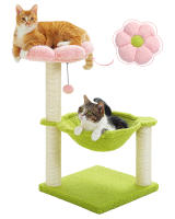 PAWZ-Pequeño árbol para gatos, torre linda con postes rascadores de sisal para gatos pequeños, hamaca grande para gatos - details 18