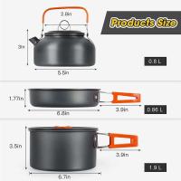 Utensilios de cocina para acampar, Villa de Vie, juego de picnic al aire libre, 2-3 teteras antiadherentes Peaple, varios juegos - details 4