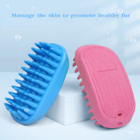 Cepillo de baño de silicona para perros y gatos, cerdas de masaje calmantes, cepillo de champú, adecuado para pelo largo y corto - details 1