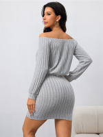 Vestido de hombro desnudo y falda corta para mujeres - details 2