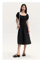 Vestido Semir para Mujer Verano 2024 Suelto, Elegante, Cuello Cuadrado, Cintura Recortada, Estilo Francés - details 9
