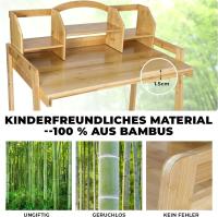 Escritorio de Bambú Ajustable para Niños Set de Mesa y Silla con Soporte de Libros y Espacio de Almacenamiento - details 7